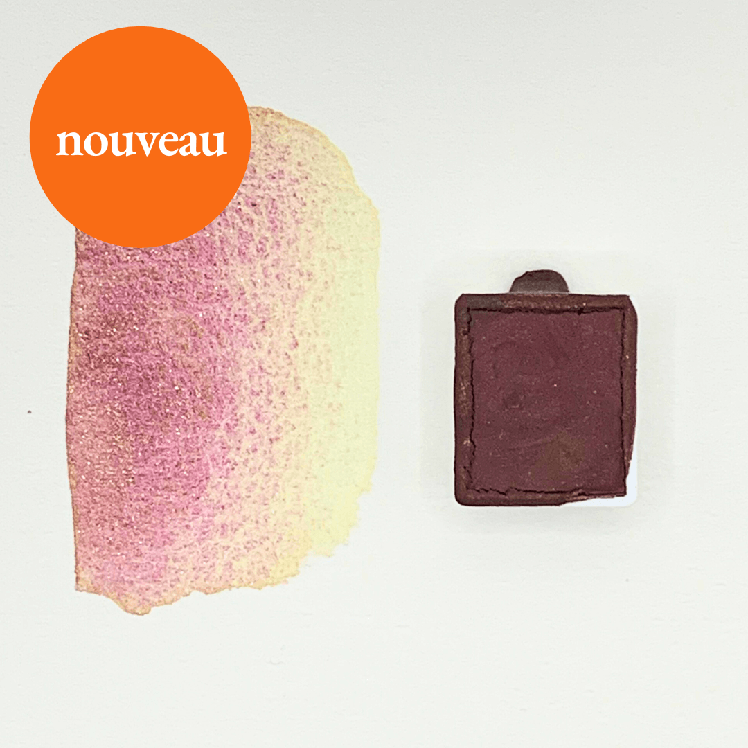 NOUVEAU - Aquarelle artisanale à paillettes - Brun violet Bumblebee