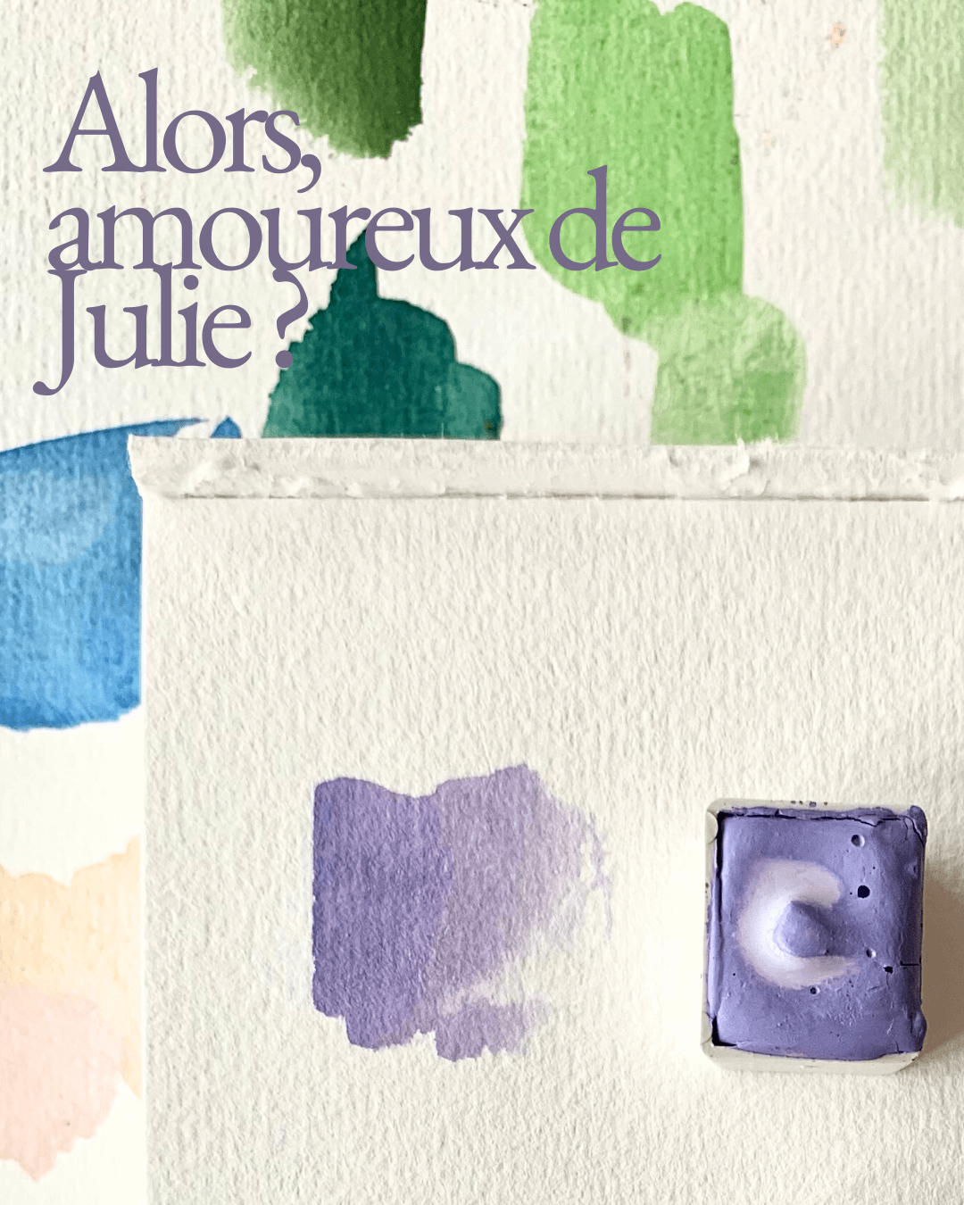 Aquarelle artisanale - Mauve Julie