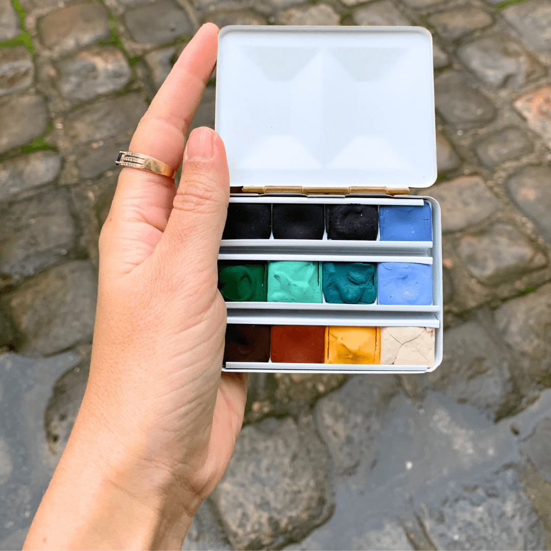 Aquarelle artisanale - La palette de Gustave