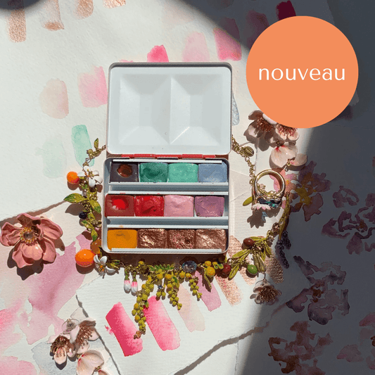 Aquarelle artisanale - Palette « Des Paillettes plein la tête! »