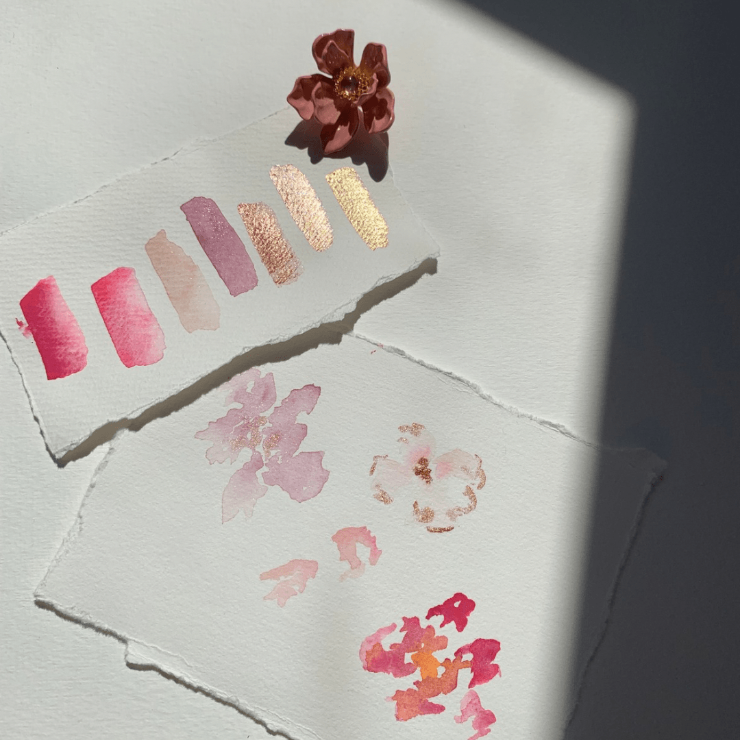 Aquarelle artisanale - Palette « Des Paillettes plein la tête! »