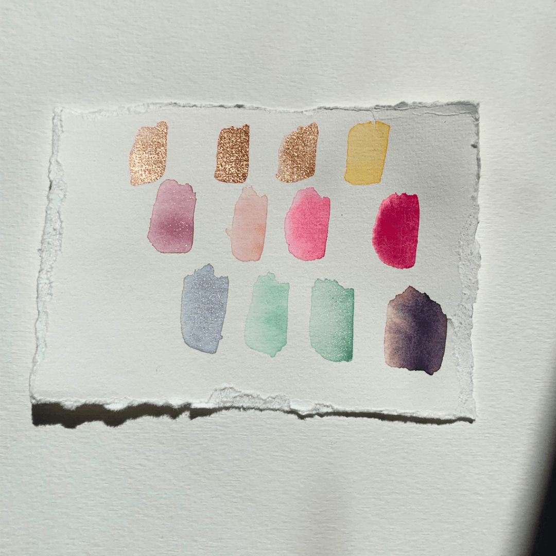 Aquarelle artisanale - Palette « Des Paillettes plein la tête! »