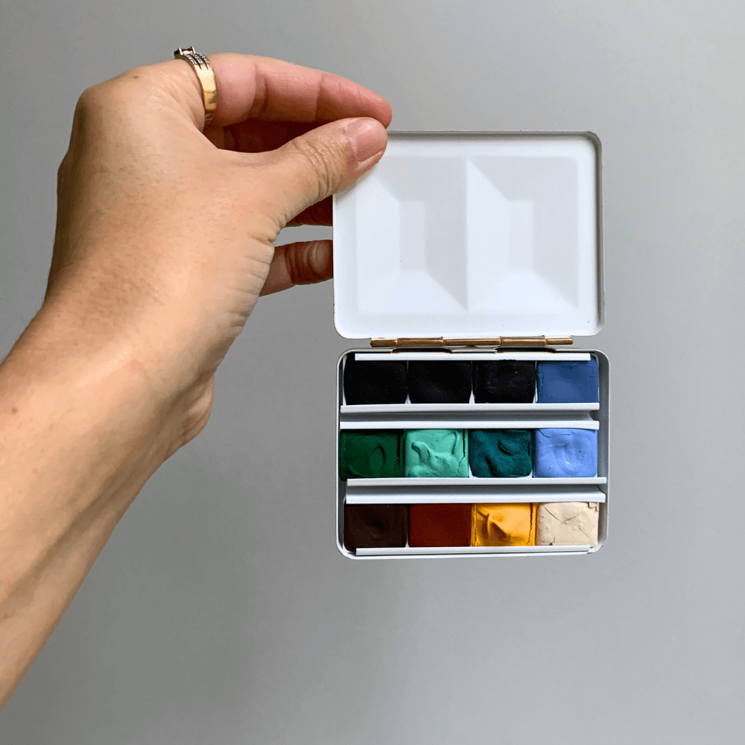 Aquarelle artisanale - La palette de Gustave