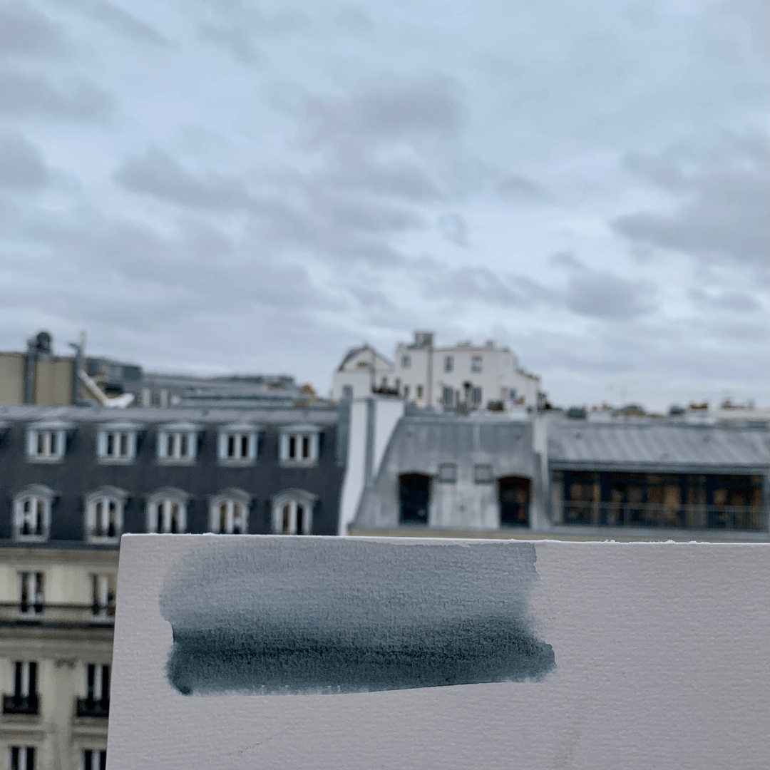 Aquarelle artisanale - Gris Toits de Paris