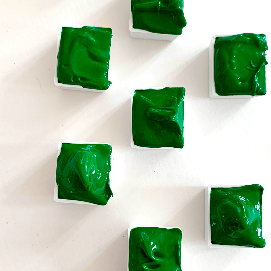 Aquarelle artisanale - Vert gazon anglais