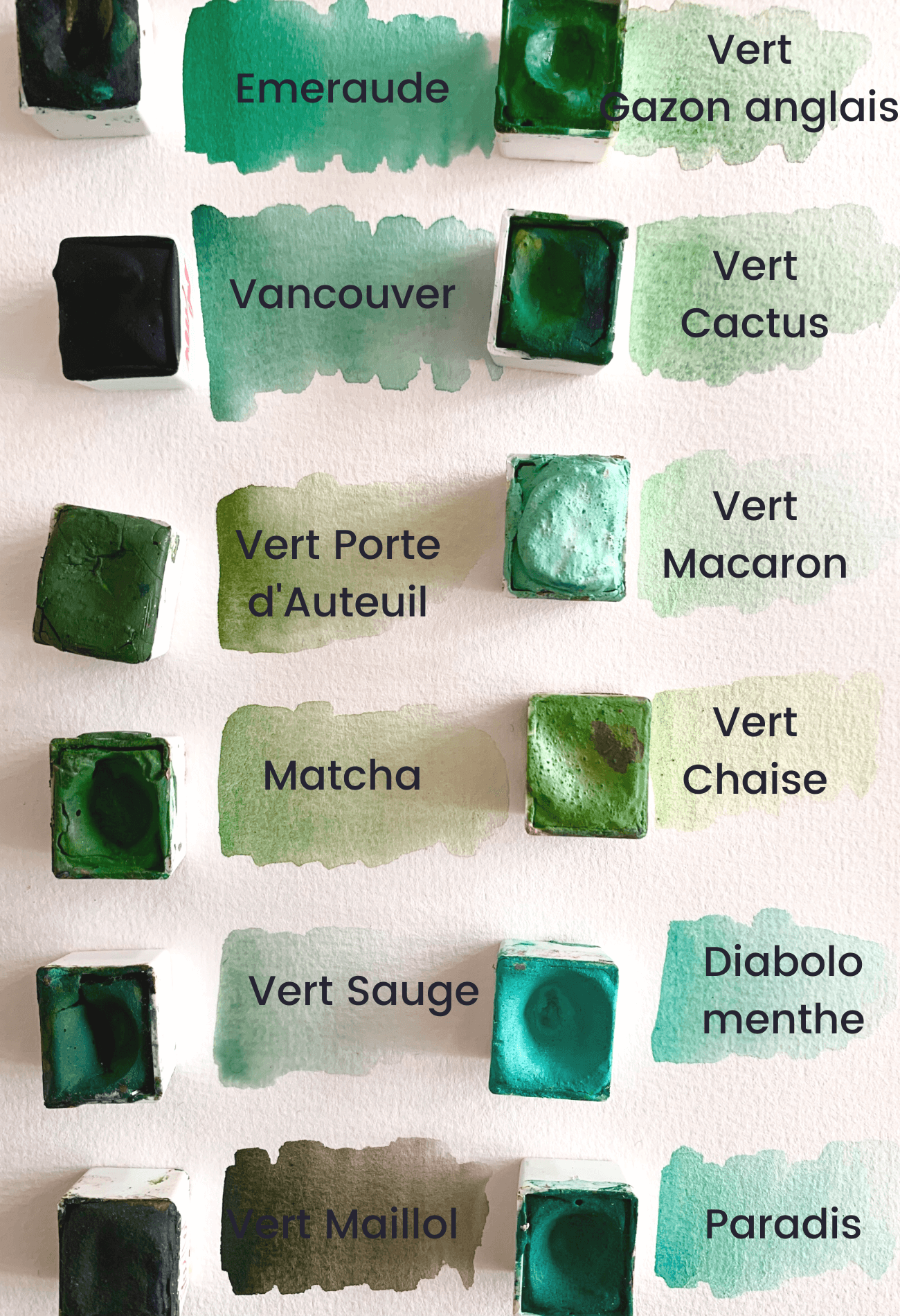 Aquarelle artisanale - Vert Vancouver